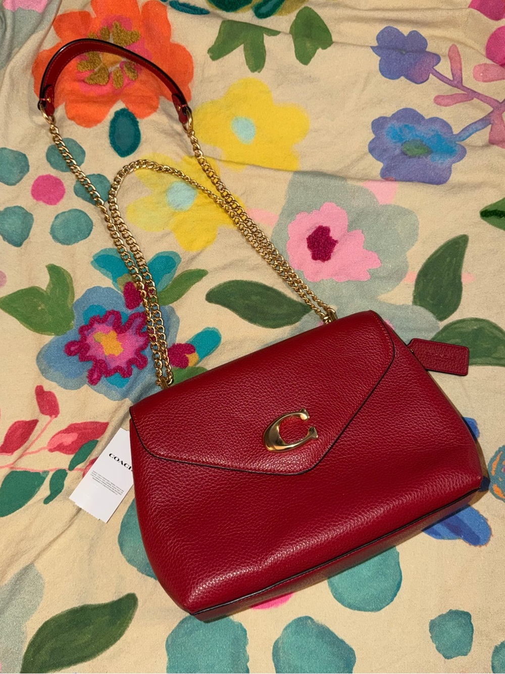 Coach C6785 Tammie Shoulder Bag In Gold/1941 Red (NEW WITH TAGS)
